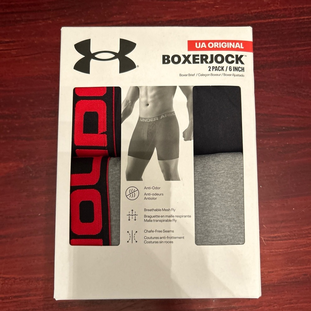 Under Armour Men's Boxerjock 2-Pack - Black and Gray